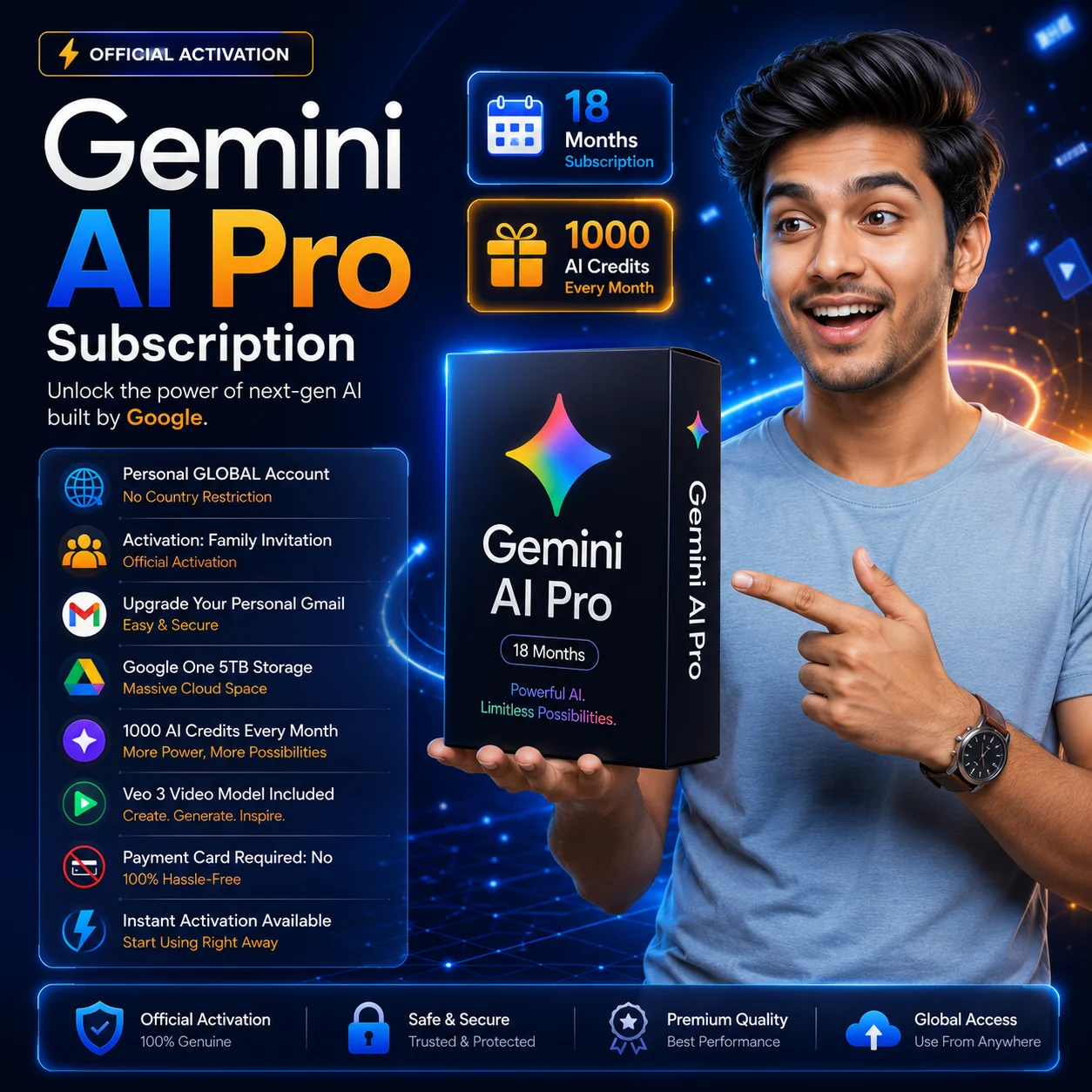 Gemini AI Pro Subscription — 18 Months Personal Global Account