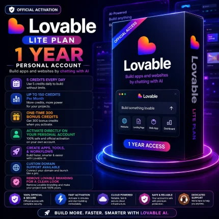 Lovable Lite Plan 1 Year Personal Account | Official Activation Bangladesh